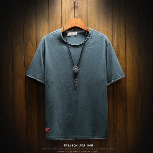 【服饰鞋包】短袖t恤男夏季男装纯色宽松大码男上衣圆领套头男式T恤 商品图1