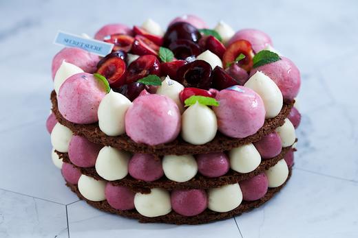 香草黑樱桃巧克力拿破仑