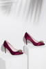sheme 水晶宝石宴会女士高跟鞋婚鞋 酒红色 商品缩略图1