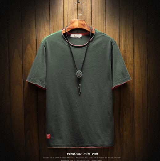 【服饰鞋包】短袖t恤男夏季男装纯色宽松大码男上衣圆领套头男式T恤 商品图3