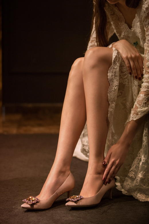 sheme 婚鞋系列  女士丝绸高跟鞋  粉色 商品图1