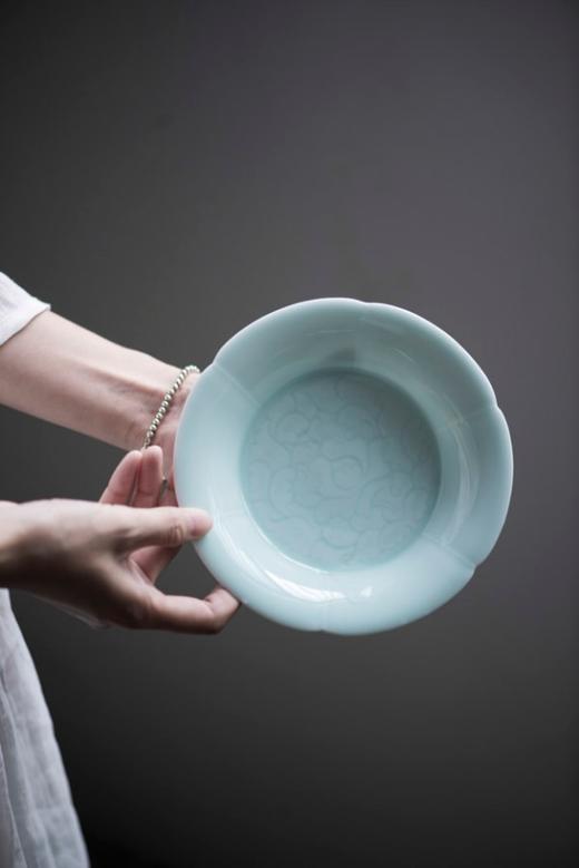 茶道配件-壶承-陶瓷影青葵口壶承（此杯2个起批，单买不发货） 商品图4