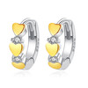 WH-W129韩国黄金分色气质个性百搭复古简约大气爱心形耳环 TZW 商品缩略图1