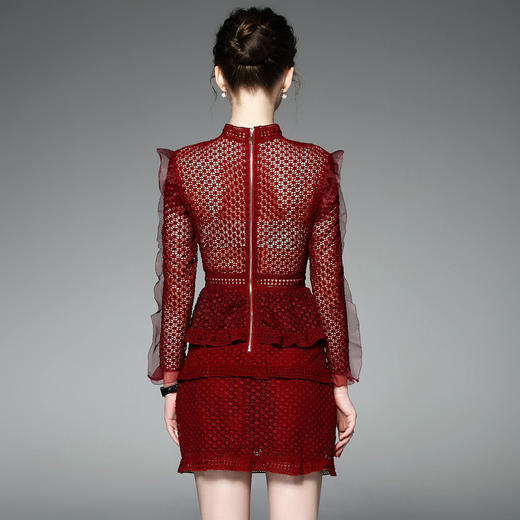 精品气质水蓉镂空性感透视礼服裙货号oy72526