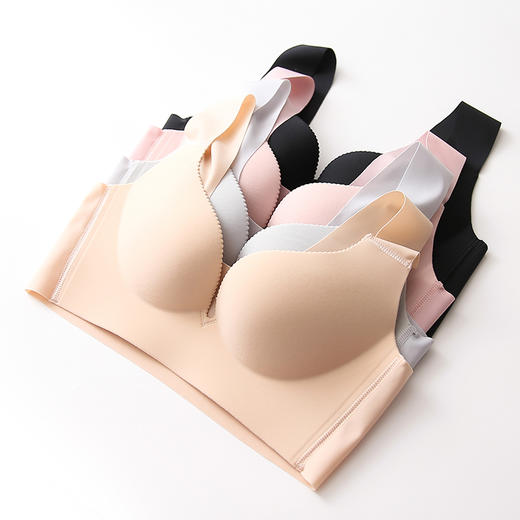远离乳腺癌日本无钢圈丰胸内衣一片式剪裁贴身舒适轻薄透气高弹零束缚