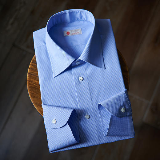 Thomas Mason 140支双股细格纹府绸意式工艺衬衫 商品图0