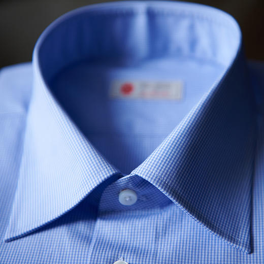 Thomas Mason 140支双股细格纹府绸意式工艺衬衫 商品图1