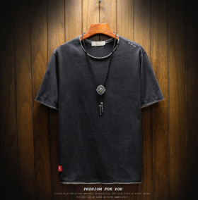 【服饰鞋包】短袖t恤男夏季男装纯色宽松大码男上衣圆领套头男式T恤