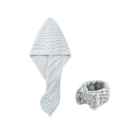 贝贝怡珊瑚绒干发帽女吸水包头巾长短发浴帽毛巾可爱擦头发巾2条191Y502 商品图3