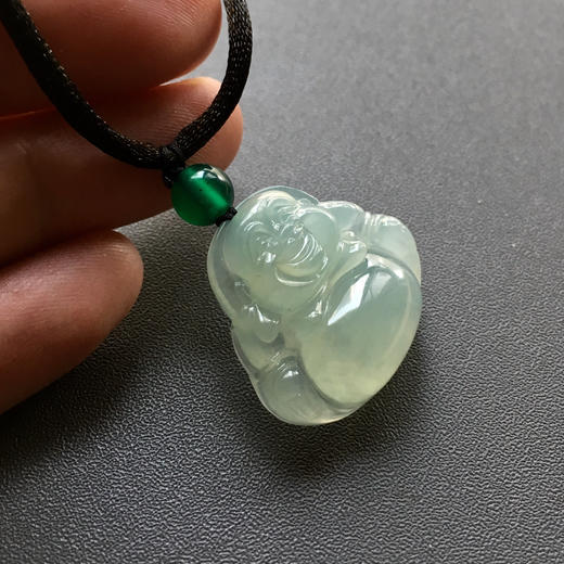 冰种淡晴水厚庄翡翠弥勒佛 商品图7
