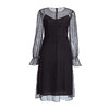 EITIE爱特爱女装夏季新品透视薄纱荷叶袖时尚小黑色连衣裙薄5977621 商品缩略图4