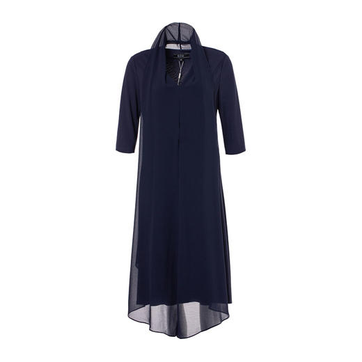 EITIE爱特爱女装夏季新品V领收腰显瘦飘带轻薄雪纺连衣裙长款5907691 商品图4