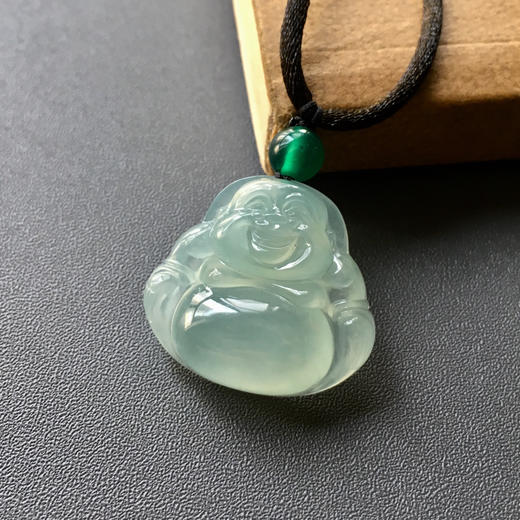 冰种淡晴水厚庄翡翠弥勒佛 商品图0