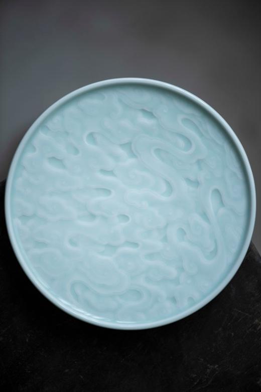 茶道配件-壶承-陶瓷圆形雕刻祥云壶承（2个起批，单拍不发货） 商品图3