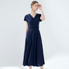 EITIE爱特爱女装夏季新品V领时尚气质收腰垂坠褶皱长款连衣裙5907690 商品缩略图3