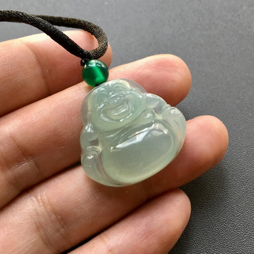 冰种淡晴水厚庄翡翠弥勒佛 商品图6