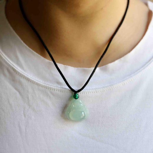 冰种淡晴水厚庄翡翠弥勒佛 商品图9