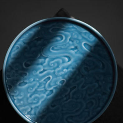 茶道配件-壶承-陶瓷圆形雕刻祥云壶承（2个起批，单拍不发货） 商品图0