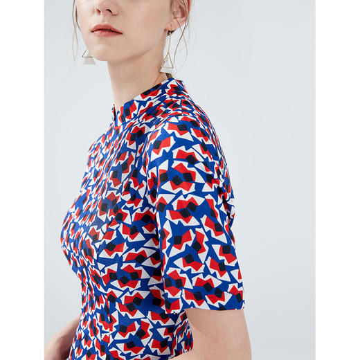 EITIE爱特爱女装夏季新品法国小众显瘦印花复古旗袍式连衣裙5907683 商品图3