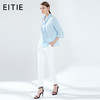 EITIE爱特爱女装夏季新品V领七分荷叶袖简约纯色雪纺衫上衣薄5713435 商品缩略图2