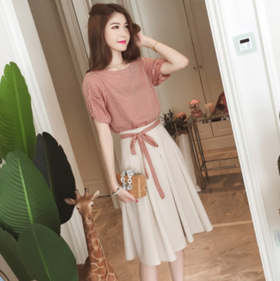 【服饰鞋包】短袖连衣裙夏季T恤雪纺女装夏季仙女裙套装