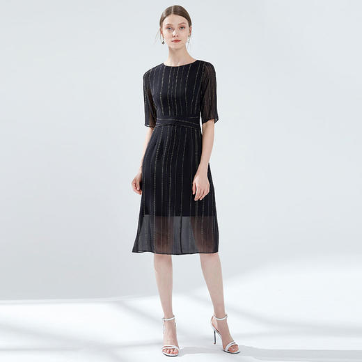 故障 EITIE爱特爱女装夏季新品时尚五分短袖收腰柳丁修身连衣裙薄5907686 商品图1