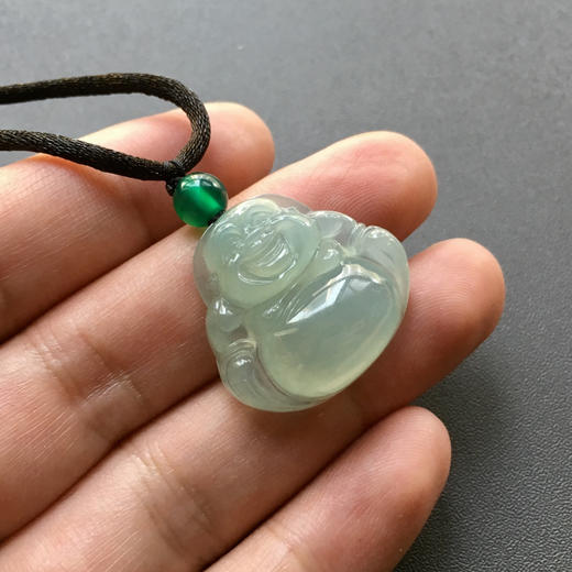 冰种淡晴水厚庄翡翠弥勒佛 商品图3