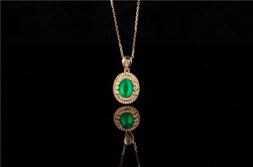 现货已售需定制18k金弧面祖母绿复古吊坠angiebella珠宝格格