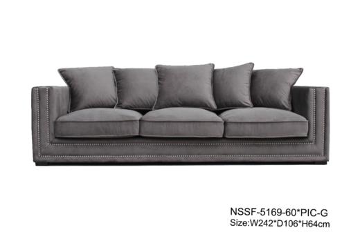 NS家居nsfurniture软包布艺三人位沙发NSSF-5169-60 商品图0