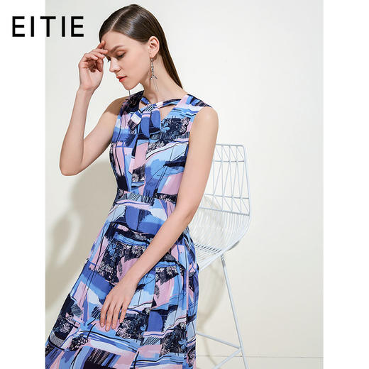 EITIE爱特爱女装夏季很仙的法国小众长款抽象印花连衣裙5907637 商品图0
