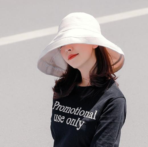 【网红潮牌遮阳帽，15种戴法，谁戴谁洋气】日系帽子双面拼色大沿春秋渔夫帽女遮阳帽防晒帽子韩可折叠 商品图4