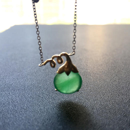 糯冰种阳绿翡翠福瓜手链18k黄金白金镶嵌 商品图11