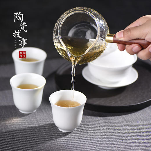 公道杯-玻璃公道杯-日式檀木侧把公杯 商品图4