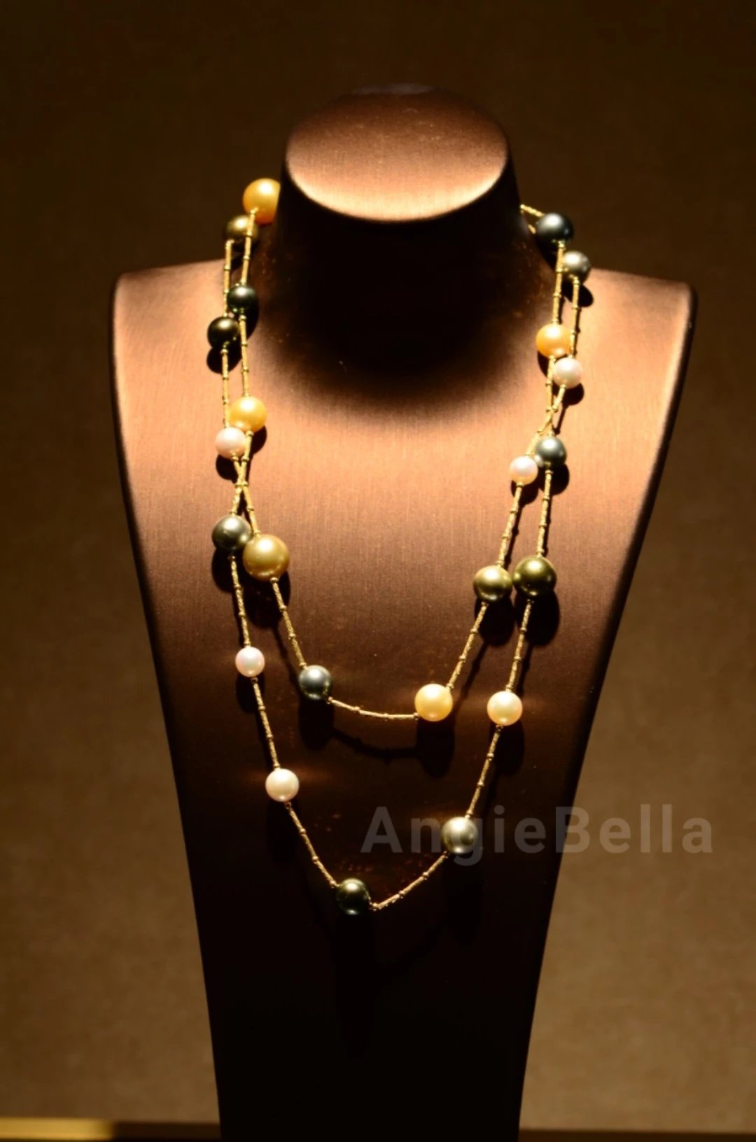 现货已售需定制18k金多彩海水珍珠多用款项链angiebella珠宝格格