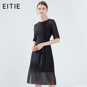 故障 EITIE爱特爱女装夏季新品时尚五分短袖收腰柳丁修身连衣裙薄5907686