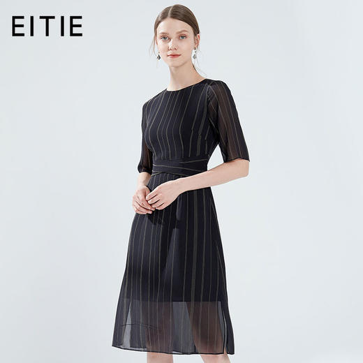 故障 EITIE爱特爱女装夏季新品时尚五分短袖收腰柳丁修身连衣裙薄5907686 商品图0