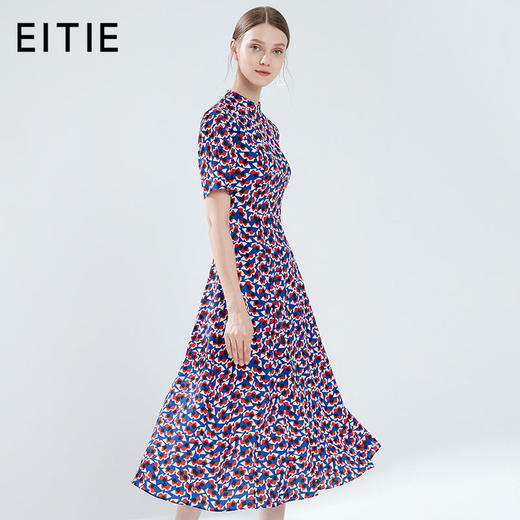 EITIE爱特爱女装夏季新品法国小众显瘦印花复古旗袍式连衣裙5907683 商品图0
