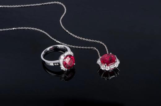 18k金 红碧玺 奢华大气 吊坠 AngieBella珠宝格格 商品图3