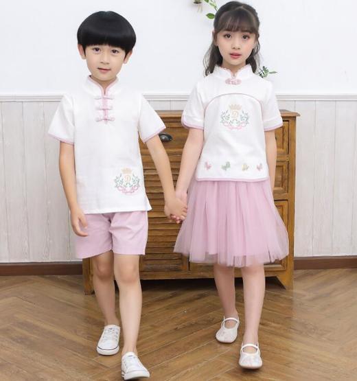 【童装】汉服夏季中国风襦裙古装男童宝宝唐装童装儿童套装两件套 商品图0