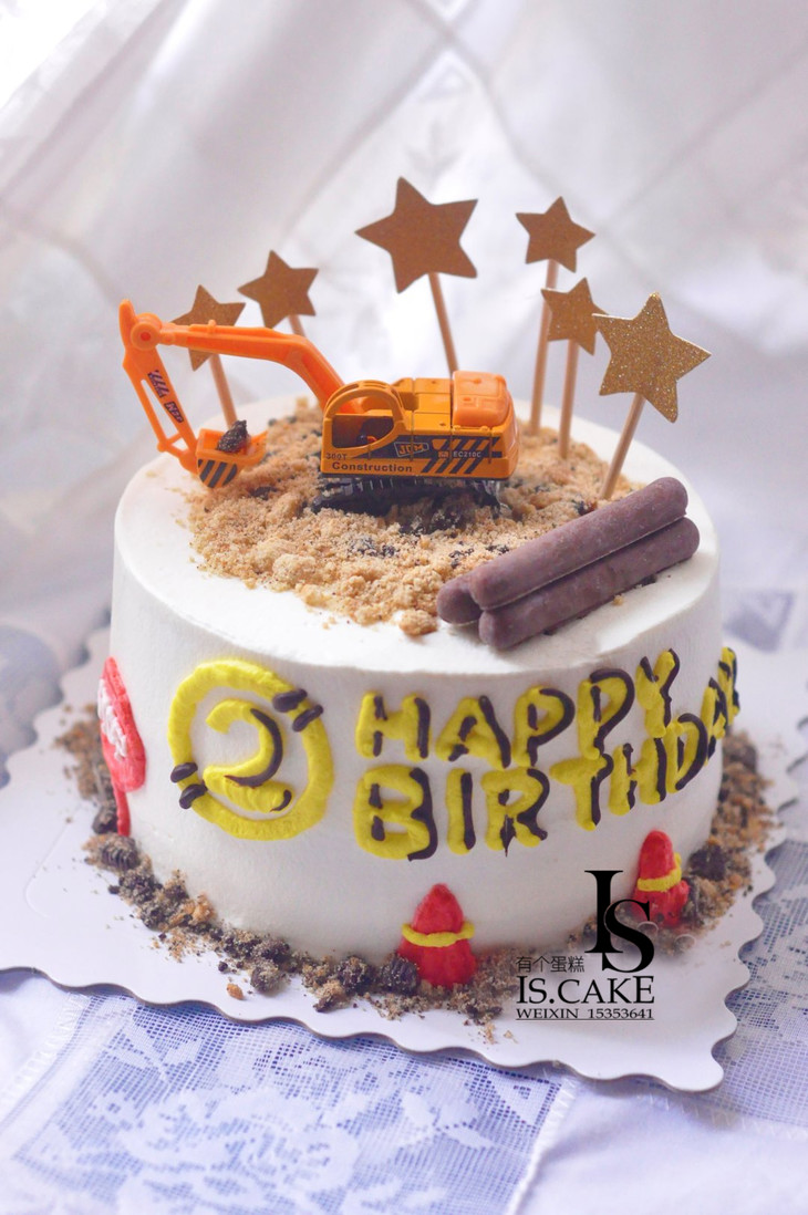 挖掘机场景蛋糕