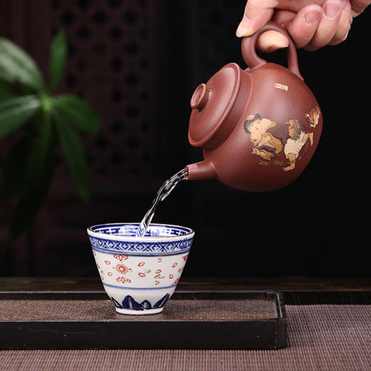 【巨轮珠】作者：朱永强（制壶）褚萍（泥绘）泥料:底槽清  容量：240cc 商品图4