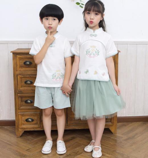 【童装】汉服夏季中国风襦裙古装男童宝宝唐装童装儿童套装两件套 商品图1