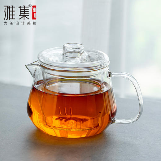 雅集茶具轻空水滴耐热玻璃过滤泡茶壶 茶水分离简易泡茶器具泡茶壶 商品图3