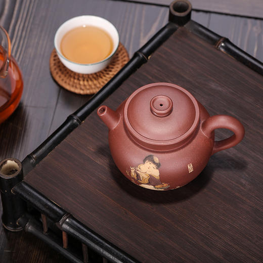 【巨轮珠】作者：朱永强（制壶）褚萍（泥绘）泥料:底槽清  容量：240cc 商品图3