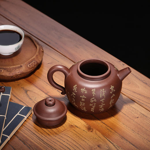 【圈钮】作者：冯娟（制壶）王龙（泥绘）泥料:紫泥  容量：280cc 商品图3