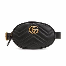 GUCCI 古驰 女士GG Marmont系列牛皮胸包腰包斜挎包476434 DSVRT