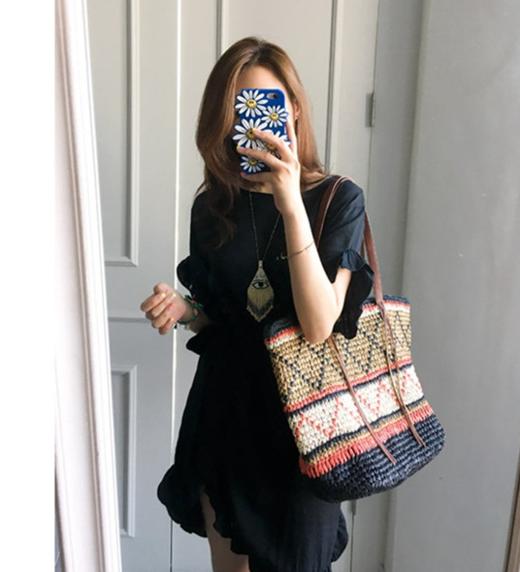 【服饰鞋包】草编包流苏手工编织沙滩包手提包单肩包女包 商品图0