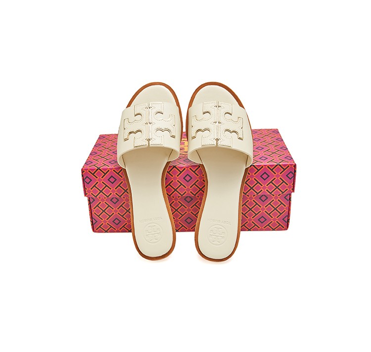 toryburch托里伯奇女士牛皮时尚休闲拖鞋50109