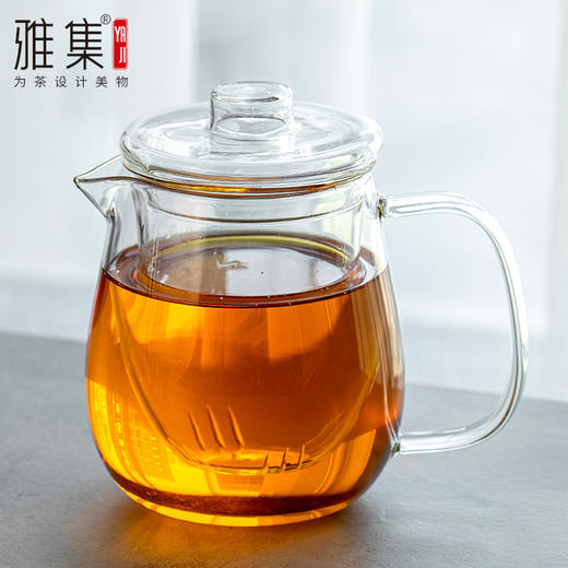 雅集茶具轻空水滴耐热玻璃过滤泡茶壶 茶水分离简易泡茶器具泡茶壶 商品图0