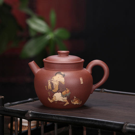 【巨轮珠】作者：朱永强（制壶）褚萍（泥绘）泥料:底槽清  容量：240cc 商品图0